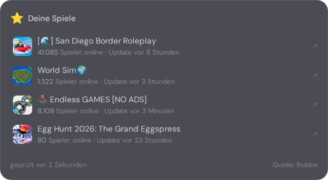 Deine Spiele — das Widget in NX1
